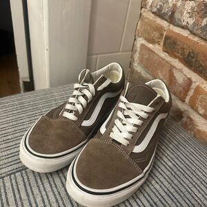 Vans Brown and White Old Skool Sneakers